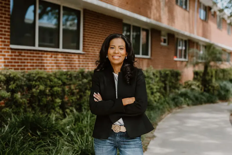 Dr. Shaunda Kelly, DMD, MD, outside the Surgical & Sleep Solutions office